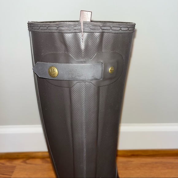 Hunter Rain Boots Original Slim Zip Textured - Chocolate - Size 8 - Picture 6 of 16
